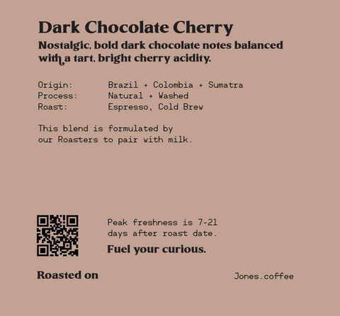 "Dark Chocolate Cherry" - Espresso Blend - Jones Coffee