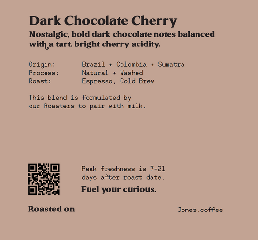 "Dark Chocolate Cherry" - Espresso Blend - Jones Coffee